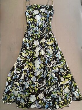 Abercrombie & Fitch Black Floral Spaghetti-Strap Maxi Dress